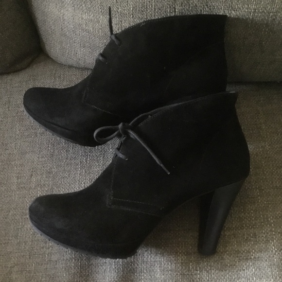 Paul Green black suede New York lace-up heeled booties 6 6.5. Fits US 8-8.5 - Picture 3 of 8